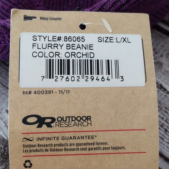 Outdoor Research NEW Orchid Purple Wool-Blend Fleece-Lined Beanie Cap Hat L/XL - Picture 8 of 11